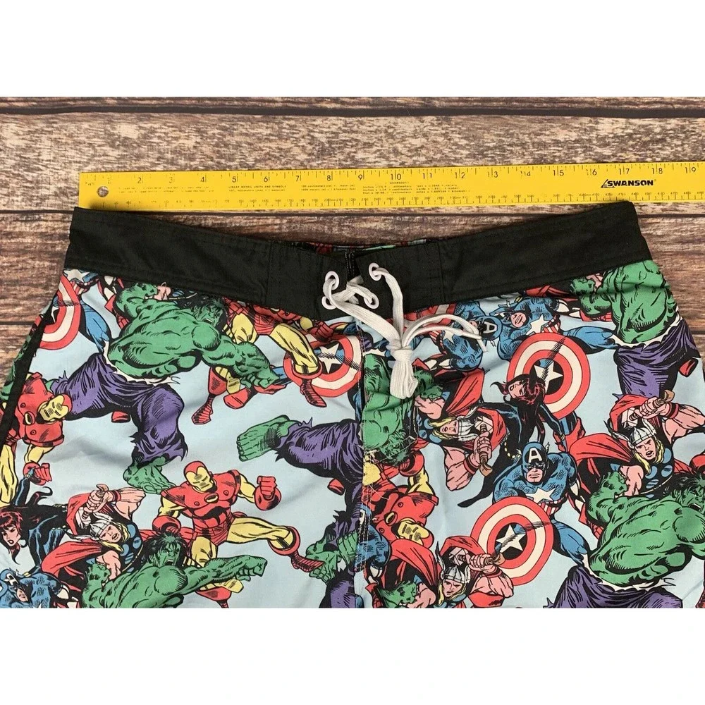 Marvel Comics Hero Swim Trunk Board Shorts Captain America Hulk Iron Man Thor XL